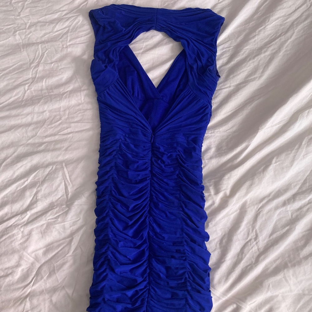 BCBC Blue Keyhole Dress
